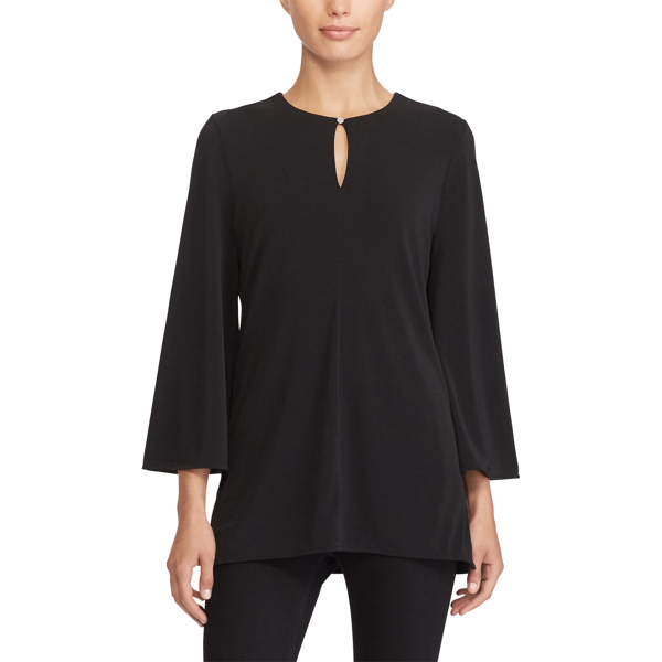 Polo Black Keyhole Jersey Top Lauren 3