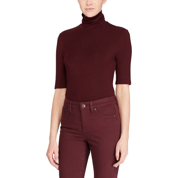 Red Sangria Jersey Turtleneck Top Lauren 3