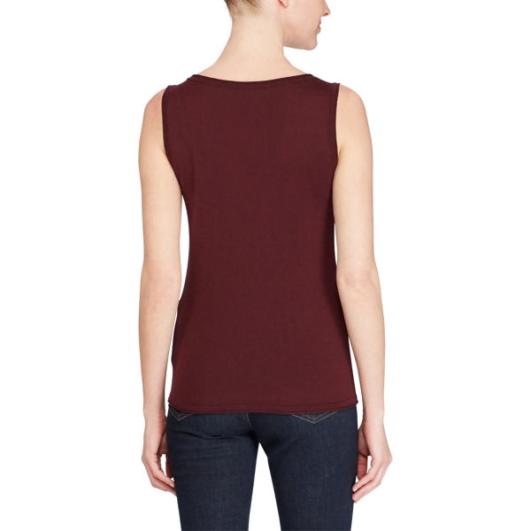 Red Sangria Knit Silk-Blend Sleeveless Top Lauren 4