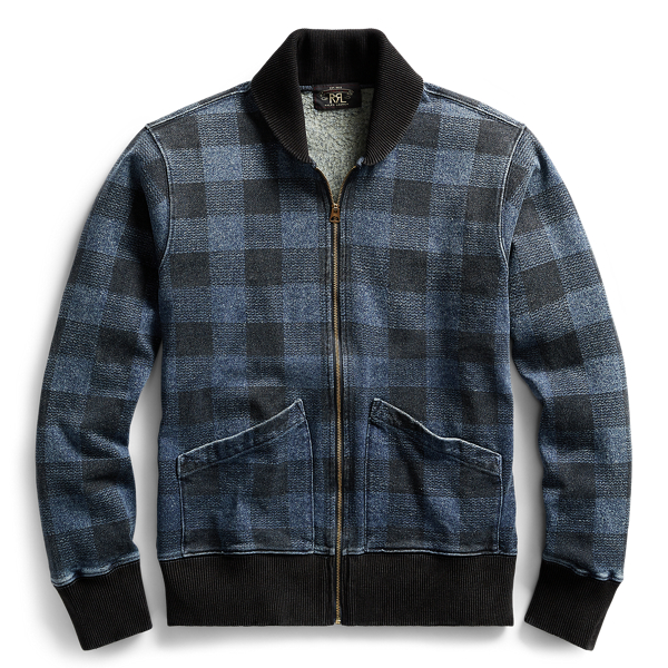 Indigo Plaid Fleece Jacket RRL 1