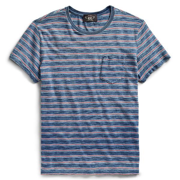 T-shirt &agrave; poche en coton ray&eacute; RRL en 1