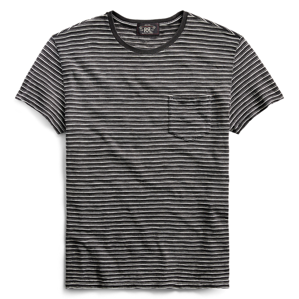 Indigo Cotton-Linen T-Shirt RRL em 1
