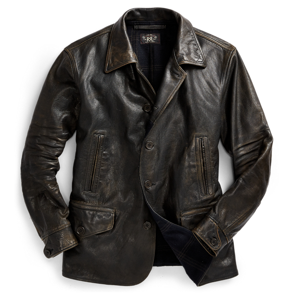 Leather Car Coat for Men Ralph Lauren MA