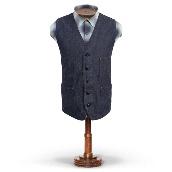 Gilet in cotone, lino e denim RRL in 1