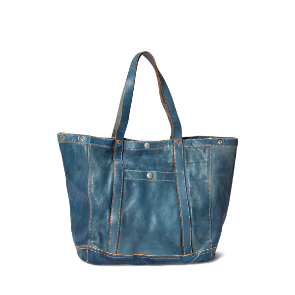 Indigo-Dyed Leather Tote RRL 1