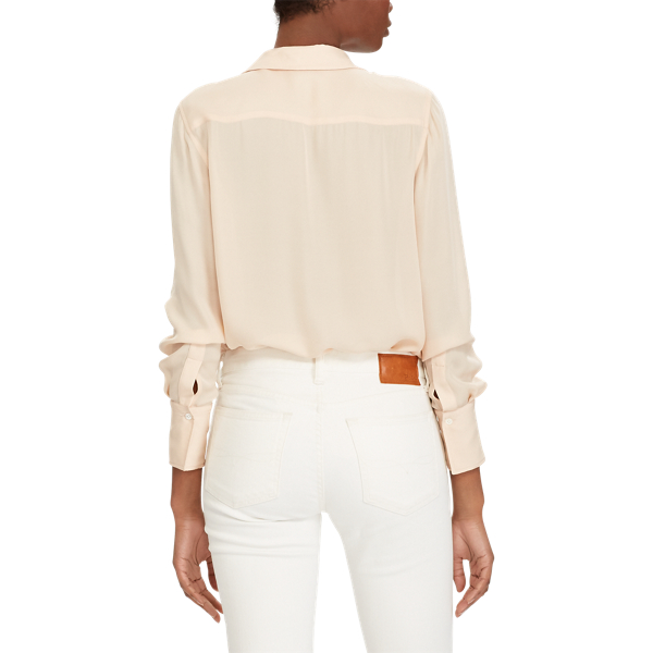 Blush Silk Georgette Blouse Polo Ralph Lauren 5