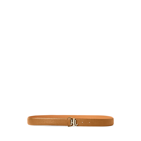 Pebbled Leather Skinny Belt Lauren in 1