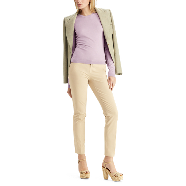 Light Tan Heidi Stretch Cotton Pant Ralph Lauren Collection 2