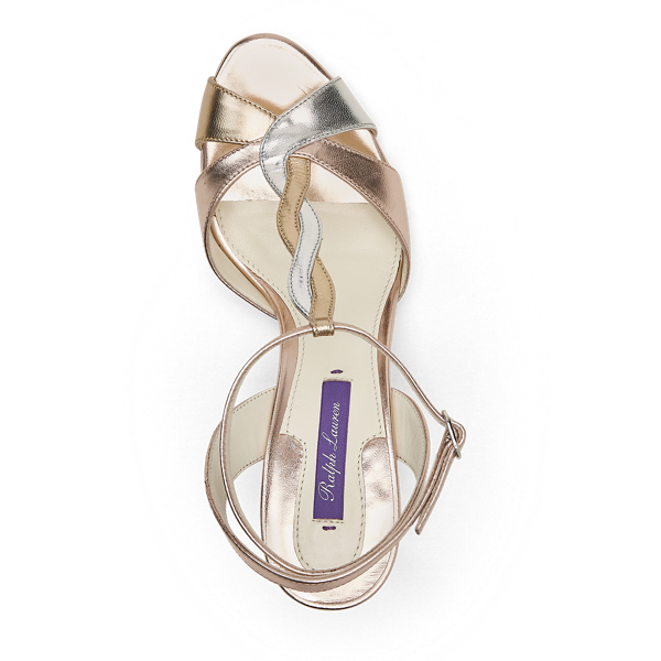 Gold Multi Solie Metallic Nappa Sandal Ralph Lauren Collection 4