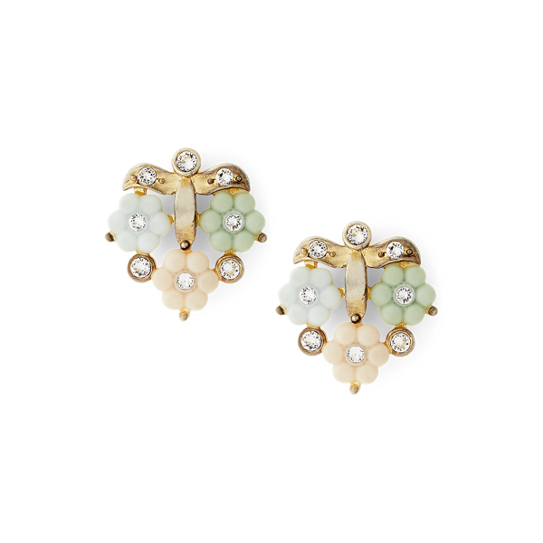 Puces d'oreilles fleur en cristal