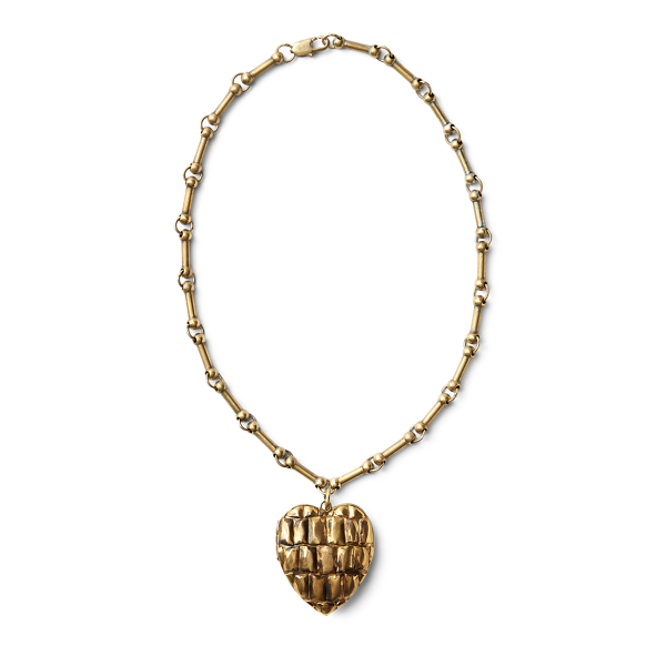 Brass Heart Locket Necklace Ralph Lauren Collection in 1