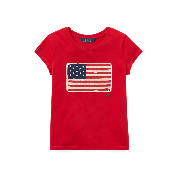 Flag Cotton Jersey T-Shirt Girls 7-14 Years 1