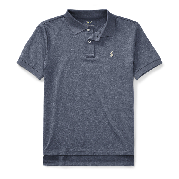 French Navy Heather Performance Stretch Lisle Polo Boys 8-20 1