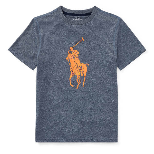 French Navy Heather Performance Jersey T-Shirt Boys 8-20 1