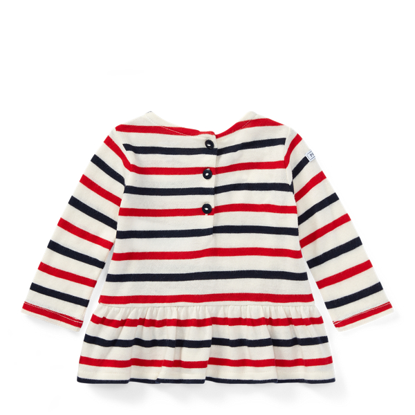 Clubhouse Cream/ Navy Striped Cotton Jersey Tunic Baby Girl 2