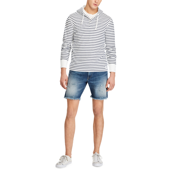 White/Cruise Navy Striped Cotton-Blend Hoodie Polo Ralph Lauren 2