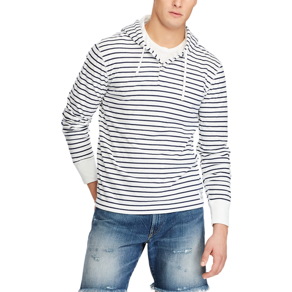 White/Cruise Navy Striped Cotton-Blend Hoodie Polo Ralph Lauren 3