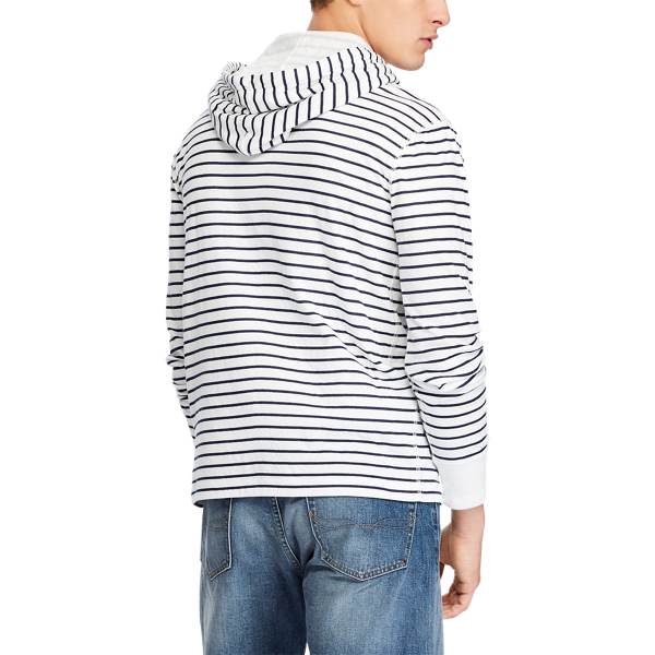 White/Cruise Navy Striped Cotton-Blend Hoodie Polo Ralph Lauren 4
