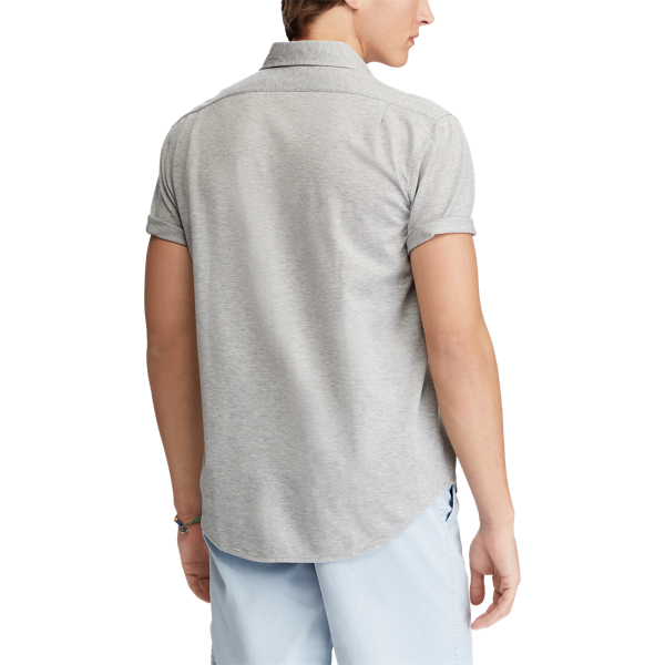 Custom Slim Fit Mesh Shirt Polo Ralph Lauren in League Heather 4