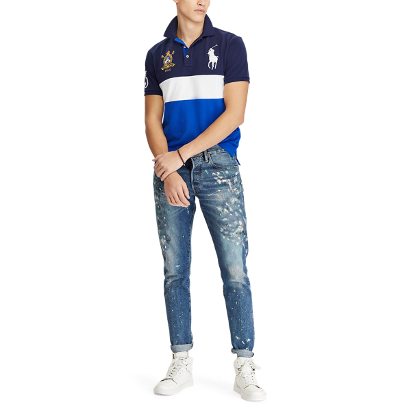 Sapphire Star Multi Custom Slim Fit Mesh Polo Polo Ralph Lauren 3