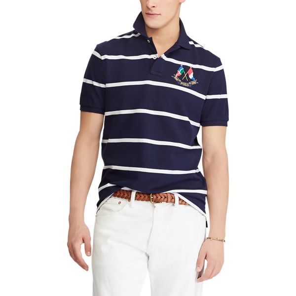 Cruise Navy/White Classic Fit Mesh Polo Shirt Polo Ralph Lauren 3