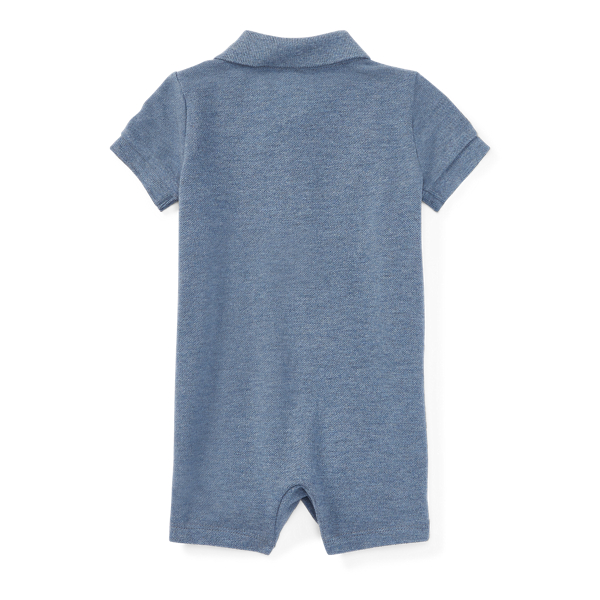 Capri Blue Heather Cotton Mesh Polo Shortall Baby Boy 2