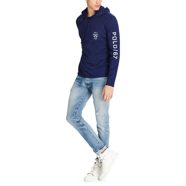 Newport Navy Custom Slim Fit Hooded T-Shirt Polo Ralph Lauren 2