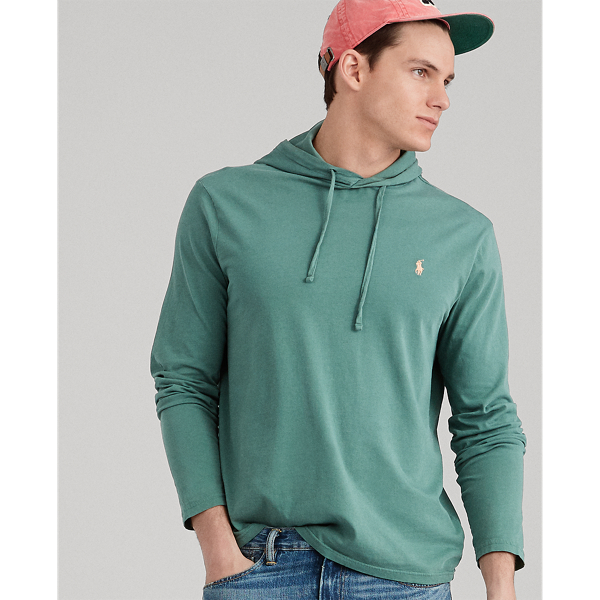 Cotton Jersey Hooded T Shirt for Men Ralph Lauren EC