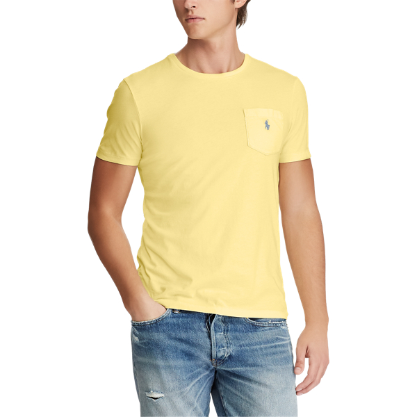 Custom Slim Fit Pocket T-Shirt Polo Ralph Lauren em Banana Peel 3