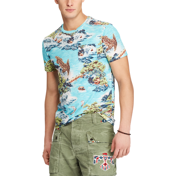 Maglietta in cotone Custom Slim-Fit Polo Ralph Lauren in Panorama hawaiano 4