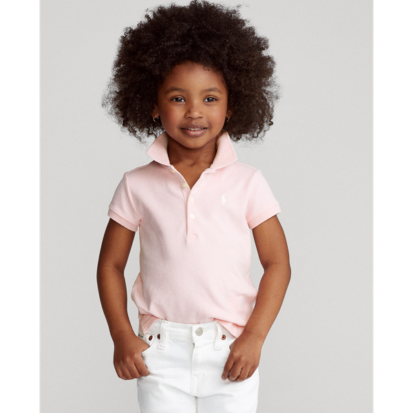 Bristol Pink Stretch Mesh Polo Shirt Girls 2-6x for back to school 1