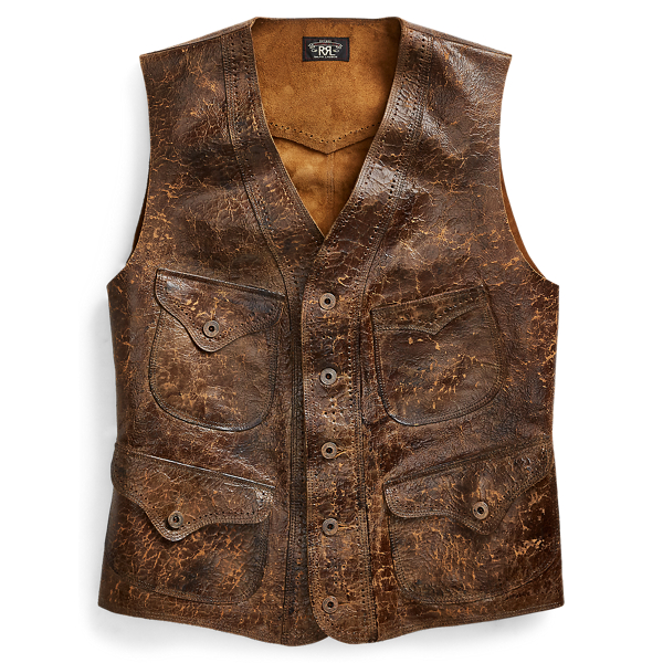 Distressed Leather Vest RRL 1