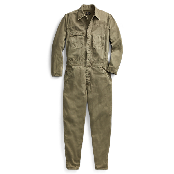 Olive Cotton Herringbone Coverall RRL 3