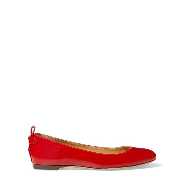 Tomato Red Glenna Patent Leather Flat Lauren 2