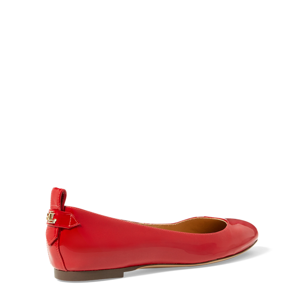 Tomato Red Glenna Patent Leather Flat Lauren 3