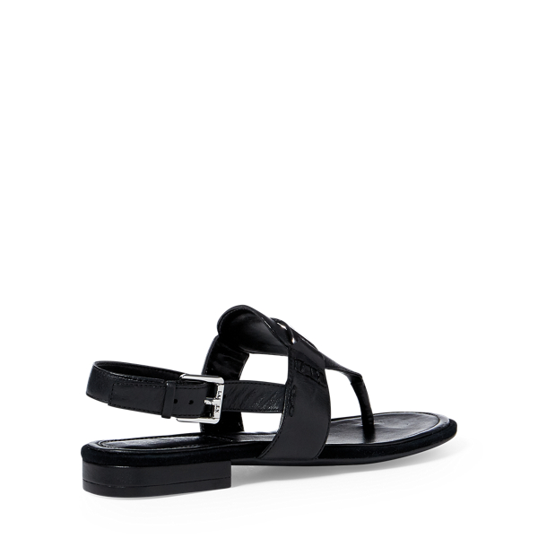Black Dayna Leather Thong Sandal Lauren 4
