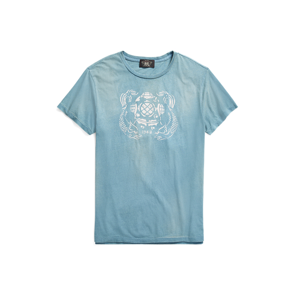 Indigo Cotton Graphic T-Shirt