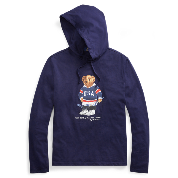 Raph lauren navy blue bear outlet Hoodie