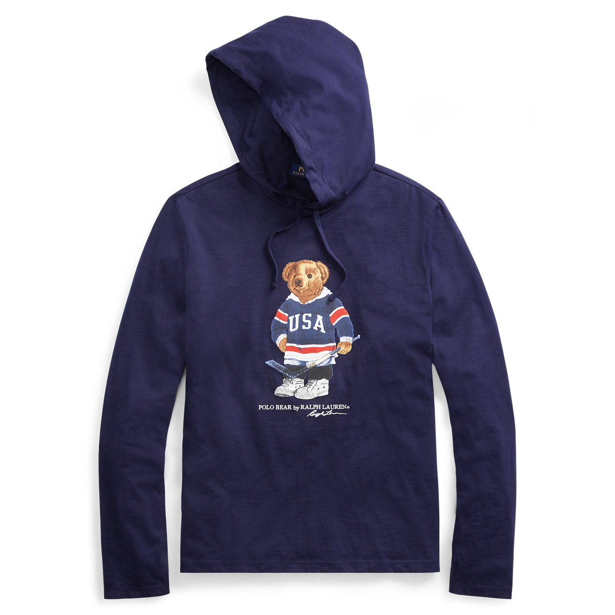 Hockey Bear Hooded T Shirt