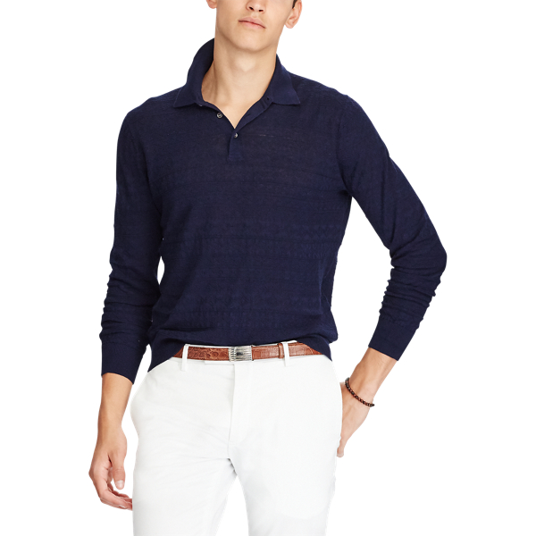 Navy Cotton-Linen Sweater Polo Ralph Lauren 4