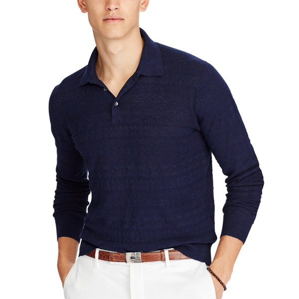 Navy Cotton-Linen Sweater Polo Ralph Lauren 6