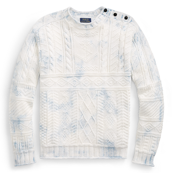 Indigo Aran Cotton Sweater Polo Ralph Lauren 1