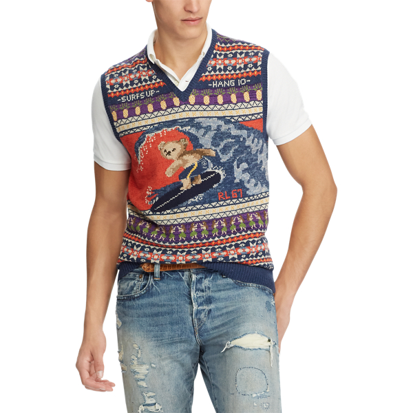 Multi Surfer Bear Cotton-Blend Vest Polo Ralph Lauren 4
