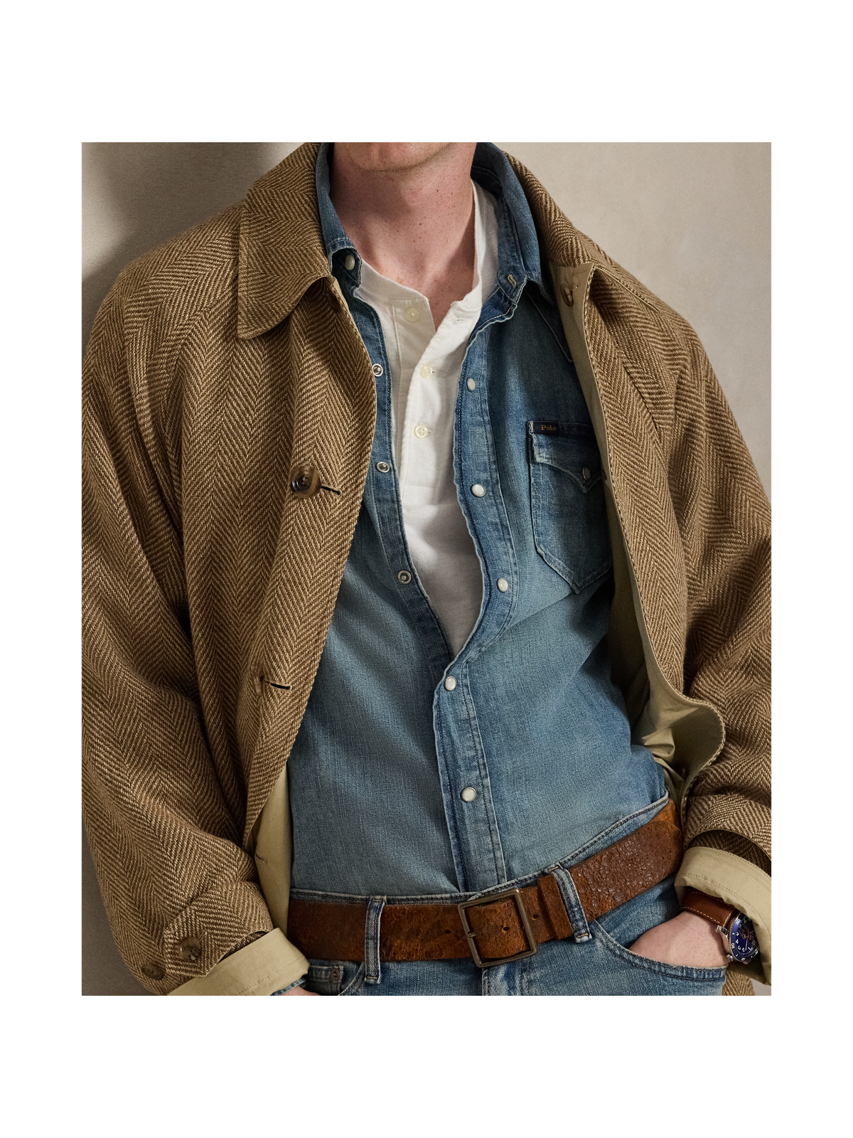 Ralph Lauren Slub Denim Western Shirt — фото 3