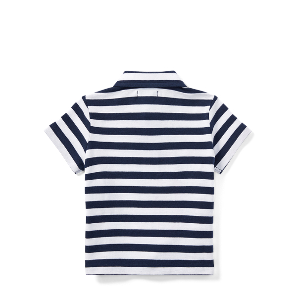 White Featherweight Cotton Mesh Polo Baby Boy 2