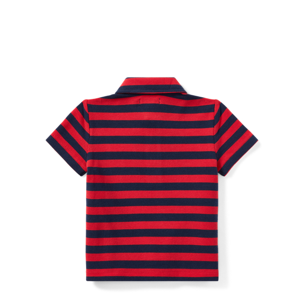 Deep Orangey Red Featherweight Cotton Mesh Polo Baby Boy 2