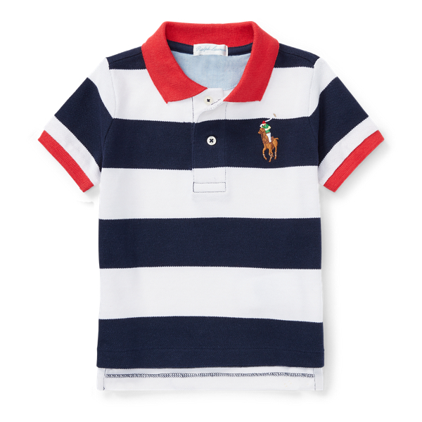Striped Cotton Mesh Polo Shirt Baby Boy 1