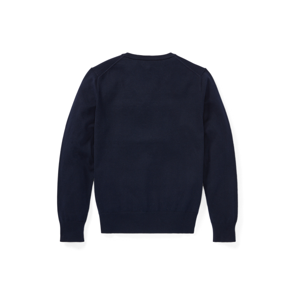 Hunter Navy Cotton V-Neck Sweater Boys 8-20 2