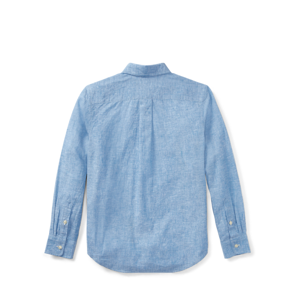 Light Blue Linen-Cotton-Chambray Shirt Boys 8-20 2
