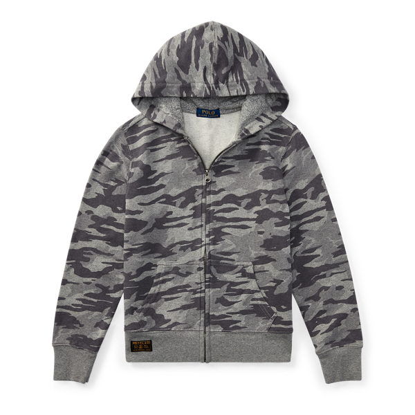 Camo Print Cotton Hoodie